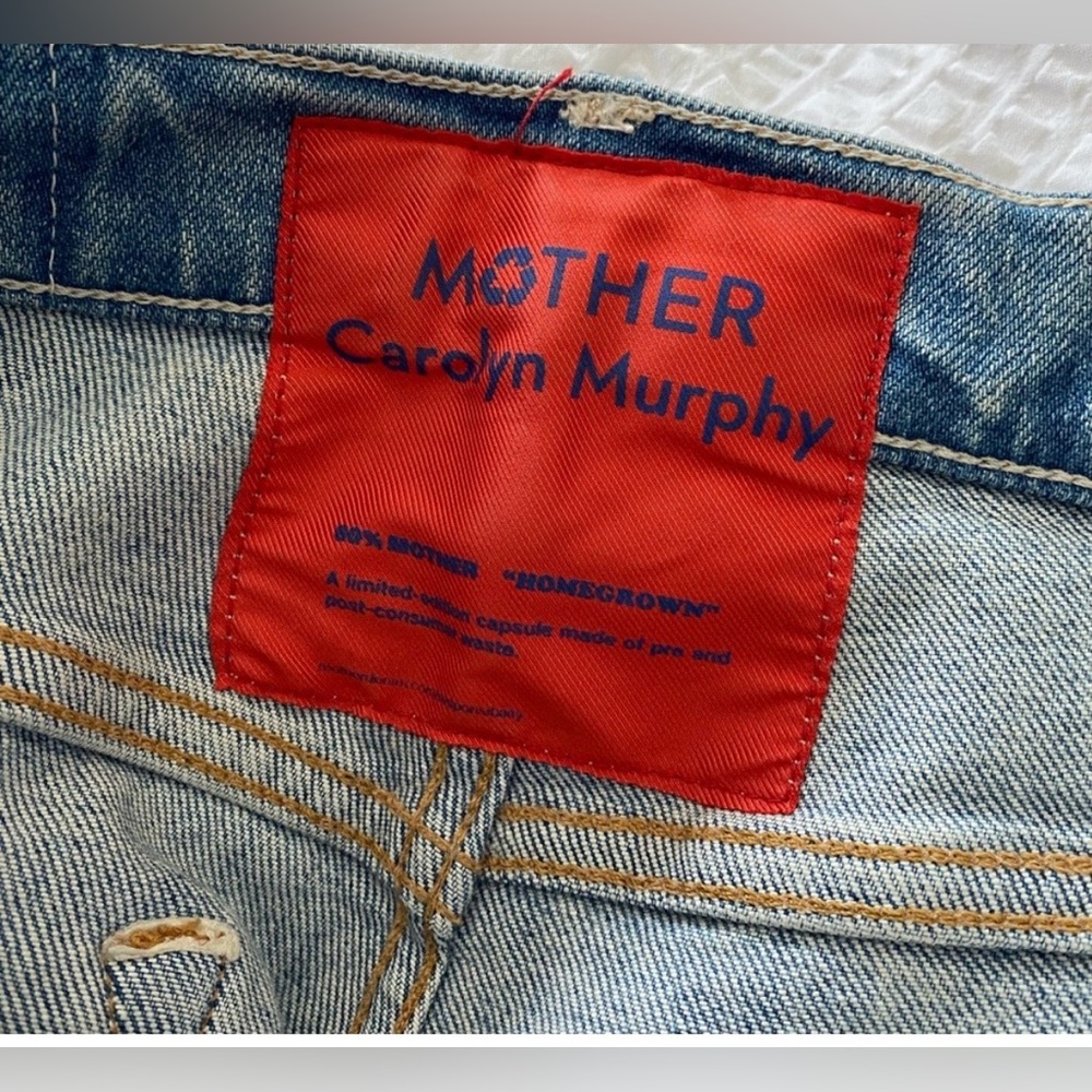 MOTHER + Carolyn Murphy The Patchwork Tomcat Ankle Undone Hem Jeans, size 30 - Picture 7 of 16